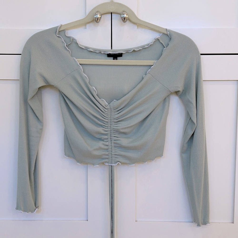 Adorable Sage Green Crop Top